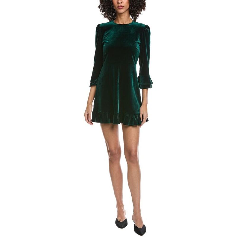 Seraphina Womens  Velvet Mini Dress, Green